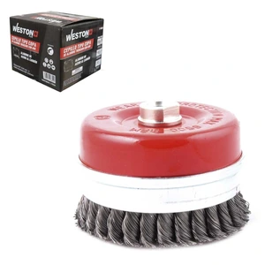 CEPILLO TIPO COPA TRENZADA C/ARO 3" ENT 5/8-11 A. INOXIDABLE  .014"