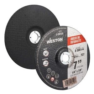 DISCO D/DESBASTE P/METAL 7" x 1/4"(6.35) x 7/8" F27 (Emp. c/5 Pzas - Precio x Pza)