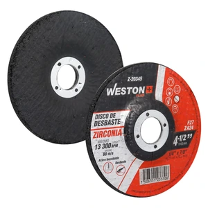 DISCO D/DESBASTE P/INOX. D/ZIRCONIO 4-1/2" x 1/4"(6.35) x 7/8" F27 (Emp. c/5 Pzas - Precio x Pza)