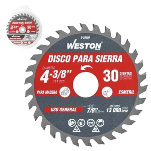 WESTON-Z-25000 / Z-25000 DISCO PARA SIERRA CIRCULAR P/MADERA 4-3/8'' X 7/8'' 30DT C/BUJE