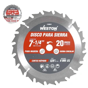 WESTON-Z-25010 / Z-25010 DISCO PARA SIERRA CIRCULAR P/MADERA 7-1/4'' X 5/8'' 20DT