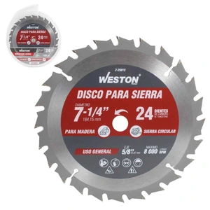 WESTON-Z-25015 / Z-25015 DISCO PARA SIERRA CIRCULAR P/MADERA 7-1/4'' X 5/8'' 24DT
