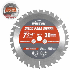 WESTON-Z-25020 / Z-25020 DISCO PARA SIERRA CIRCULAR P/MADERA 7-1/4'' X 5/8'' 30DT