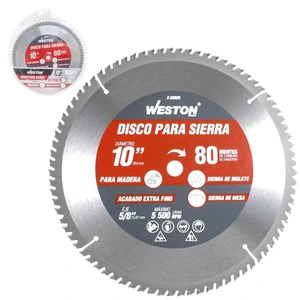 WESTON-Z-25065 / Z-25065 DISCO PARA SIERRA CIRCULAR P/MADERA 10'' X 5/8'' 80DT