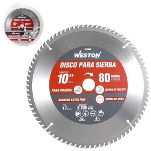 WESTON-Z-25080 / Z-25080 DISCO PARA SIERRA CIRCULAR P/MADERA 10'' X 1'' 80DT