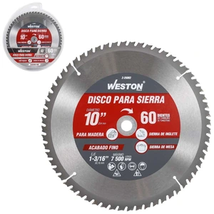 WESTON-Z-25082 / Z-25082 DISCO PARA SIERRA CIRCULAR P/MADERA 10'' X 1-3/16'' 60DT C/BUJES