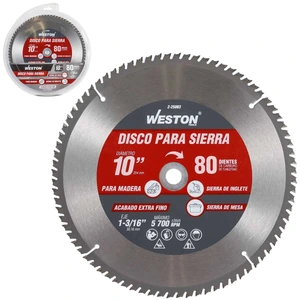 WESTON-Z-25083 / Z-25083 DISCO PARA SIERRA CIRCULAR P/MADERA 10'' X 1-3/16'' 80DT C/BUJES
