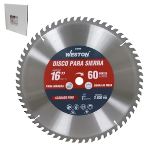 WESTON-Z-25108 / Z-25108 DISCO PARA SIERRA CIRCULAR P/MADERA 16'' X 1'' 60DT
