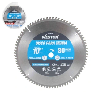 WESTON-Z-25120 / Z-25120 DISCO PARA SIERRA CIRCULAR P/ALUMINIO 10'' X 5/8'' 80DT