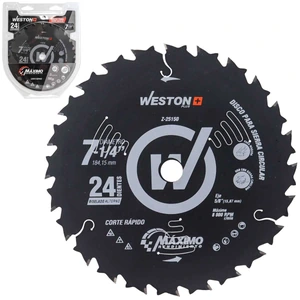 WESTON-Z-25150 / Z-25150 DISCO PARA SIERRA CIRCULAR P/MADERA CORTE RAPIDO 7-1/4'' X 5/8'' 24DT
