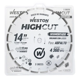 DISCO DE DIAMANTE RIN SEGMENTADO 14" 10/15