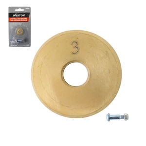 CUCHILLA D/CARBURO C. RECUB. D/TITANIO ØEXT. 22mm X ØINT. 6mm X ESPESOR 2mm P/CORTADORA Z-38039