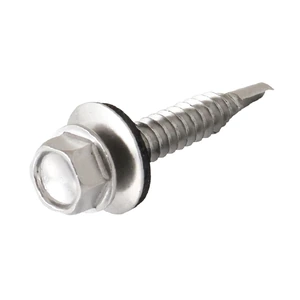 PIJA HEX. PUNTA BROCA C/RONDANA ACERO INOX. 410 1/4X1-1/2 (precio por caja, caja con 100 piezas)