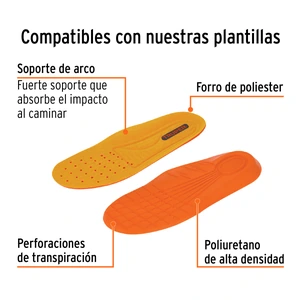 Bota de seguridad café, #25 dieléctrica antifatiga, Truper