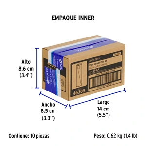 Blíster con 4 pilas zinc-carbón AA, VOLTECK
