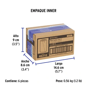 Blíster con 2 pilas zinc-carbón C, VOLTECK