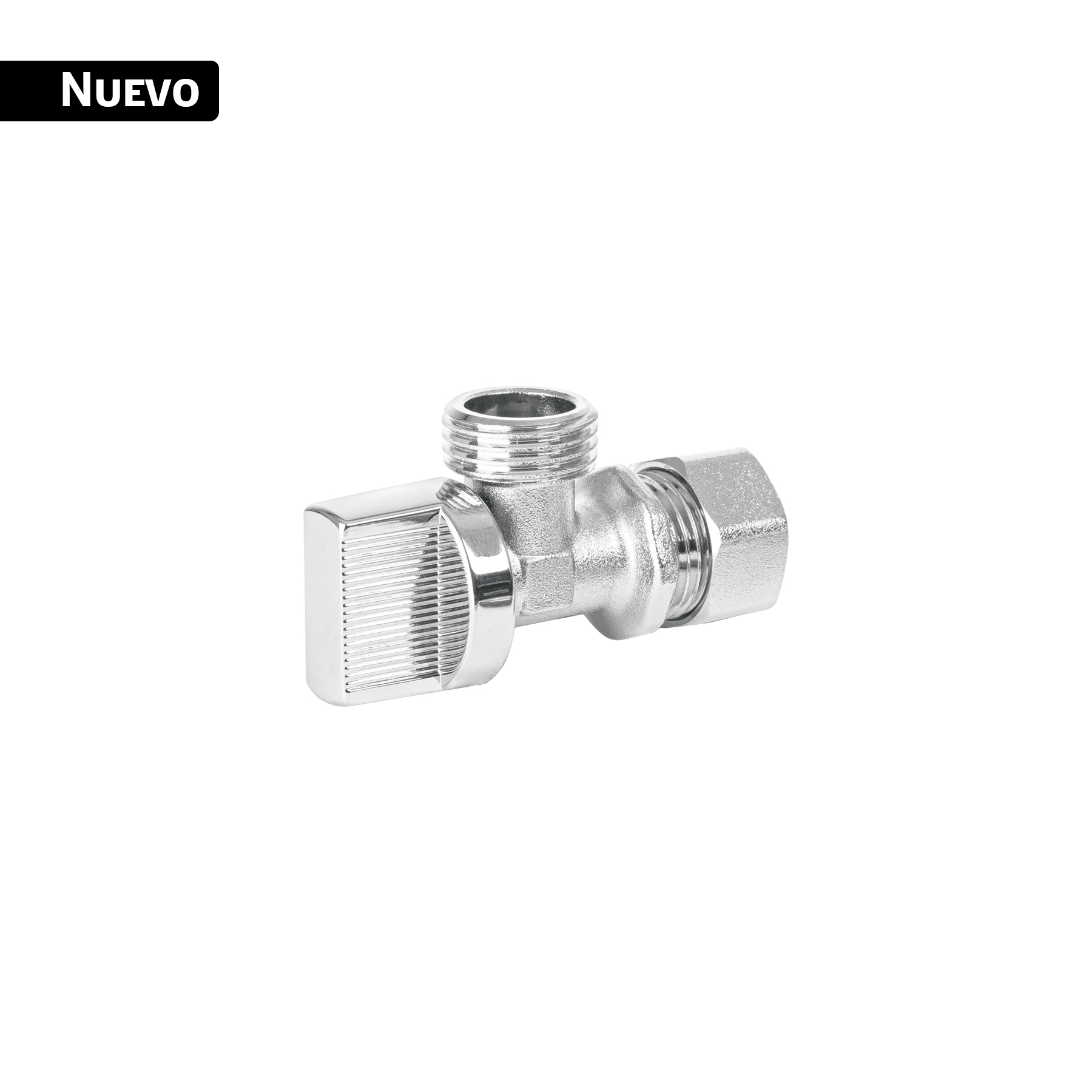 Llave angular de 1/2', 1/4 de vuelta, barrilito, BASIC
