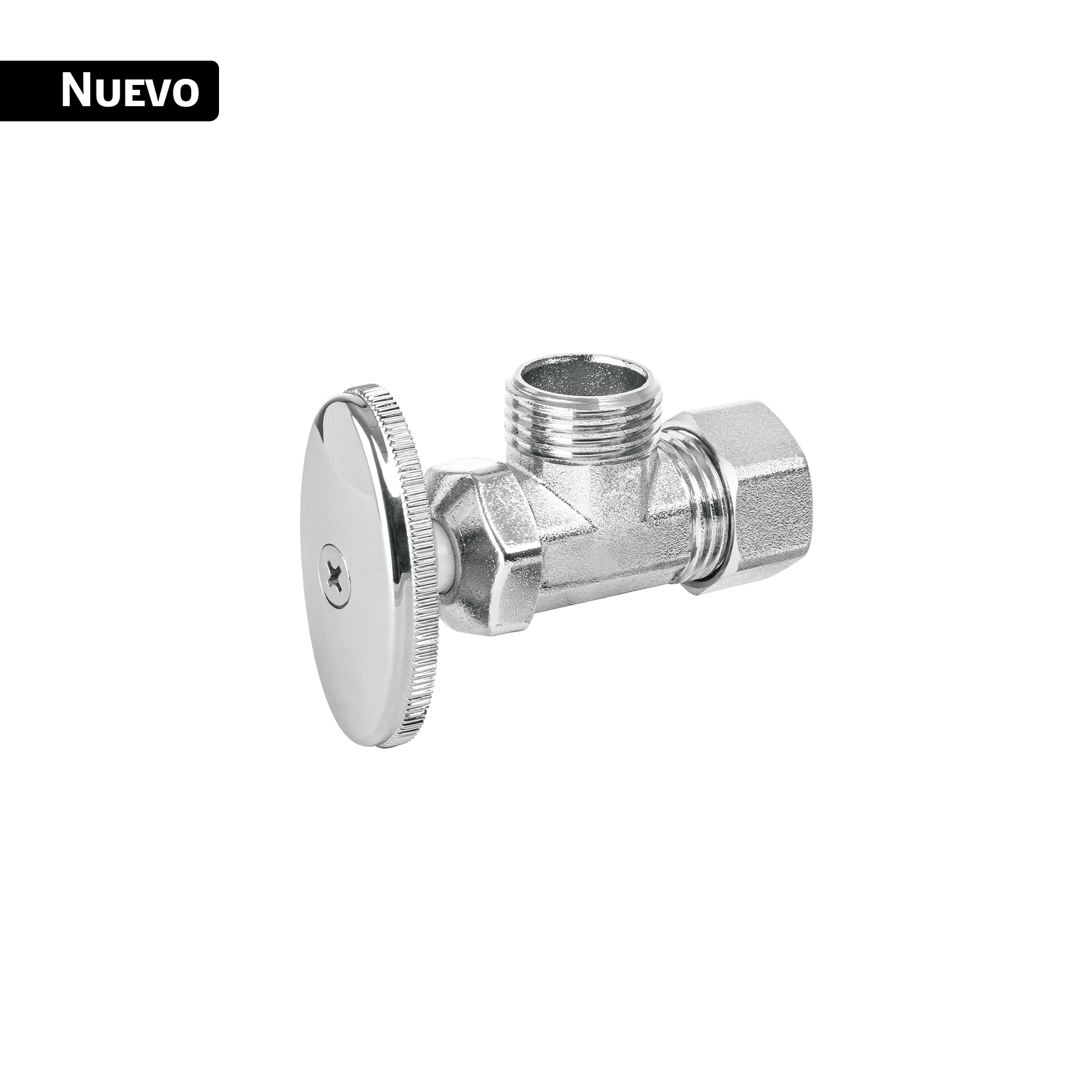 Llave angular de 1/2', de compresión, barrilito, BASIC