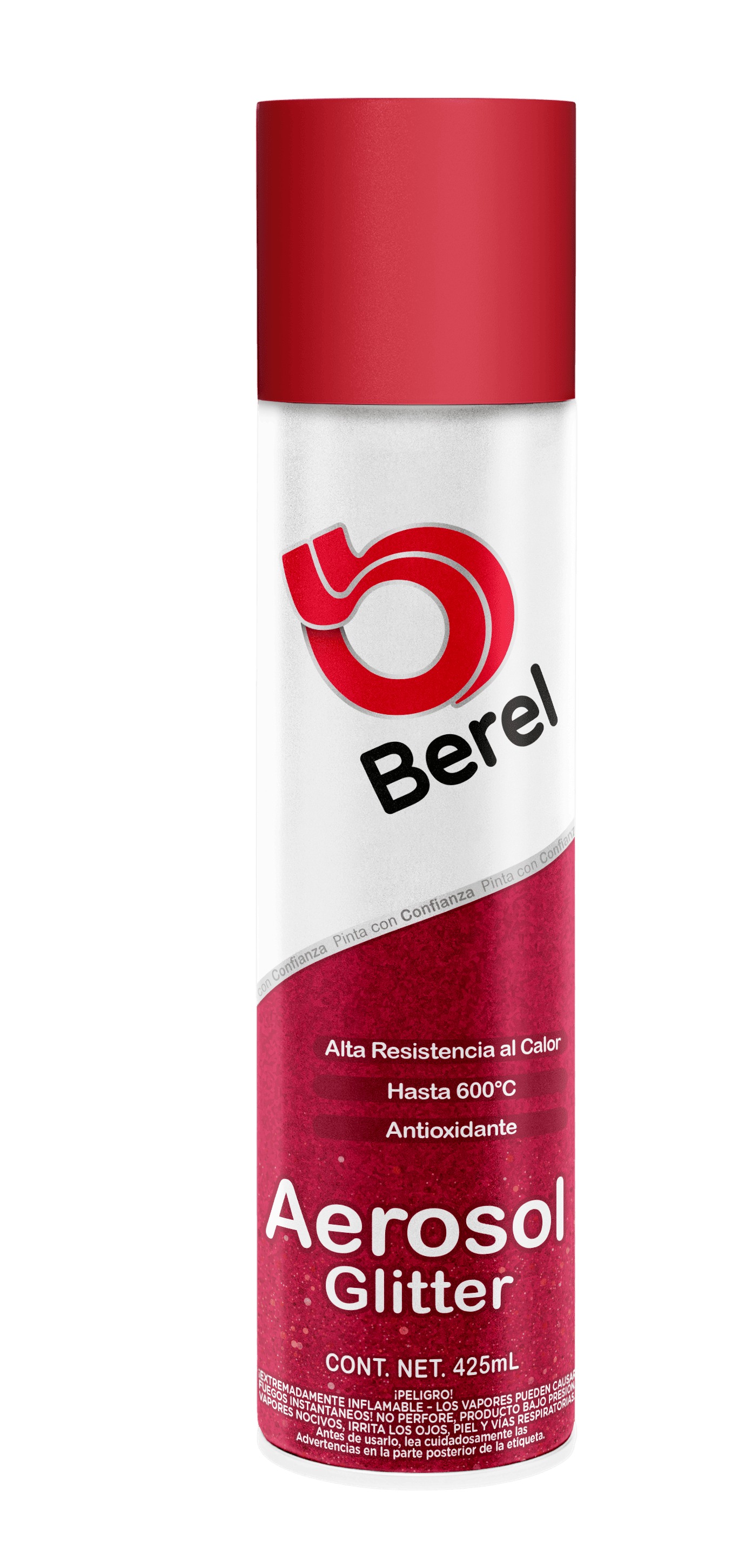 Esmalte Glitter de color en Aerosol - Acrílico - Brillantina Aerosol 0.43 L - Rojo