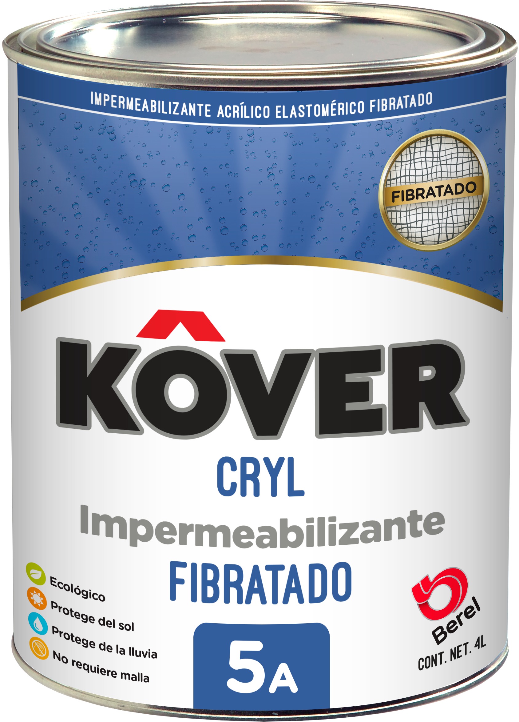 Kover Cryl - Fibratado - Único Galón 4 L