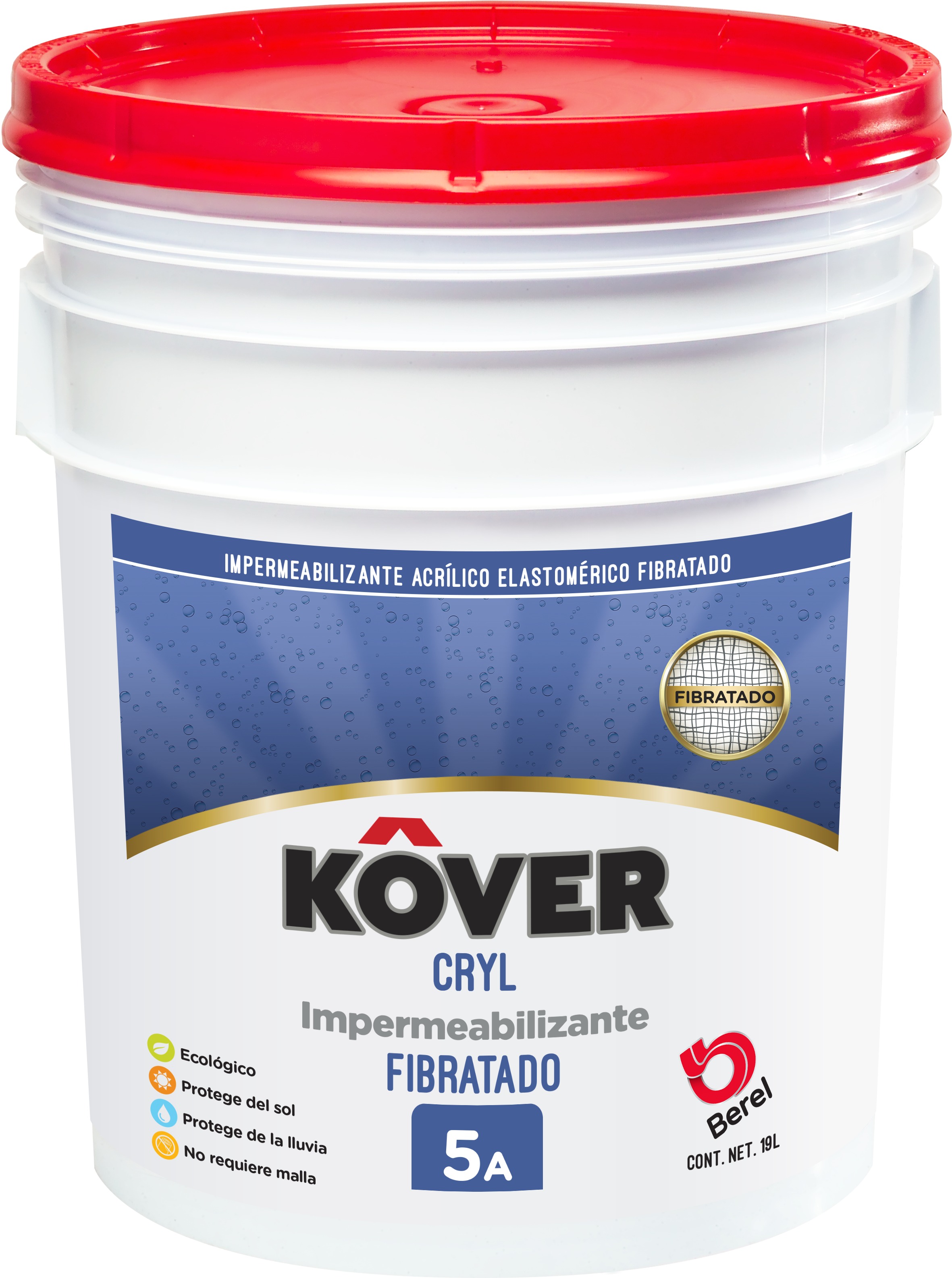 Kover Cryl - Fibratado - Único Cubeta 19 L
