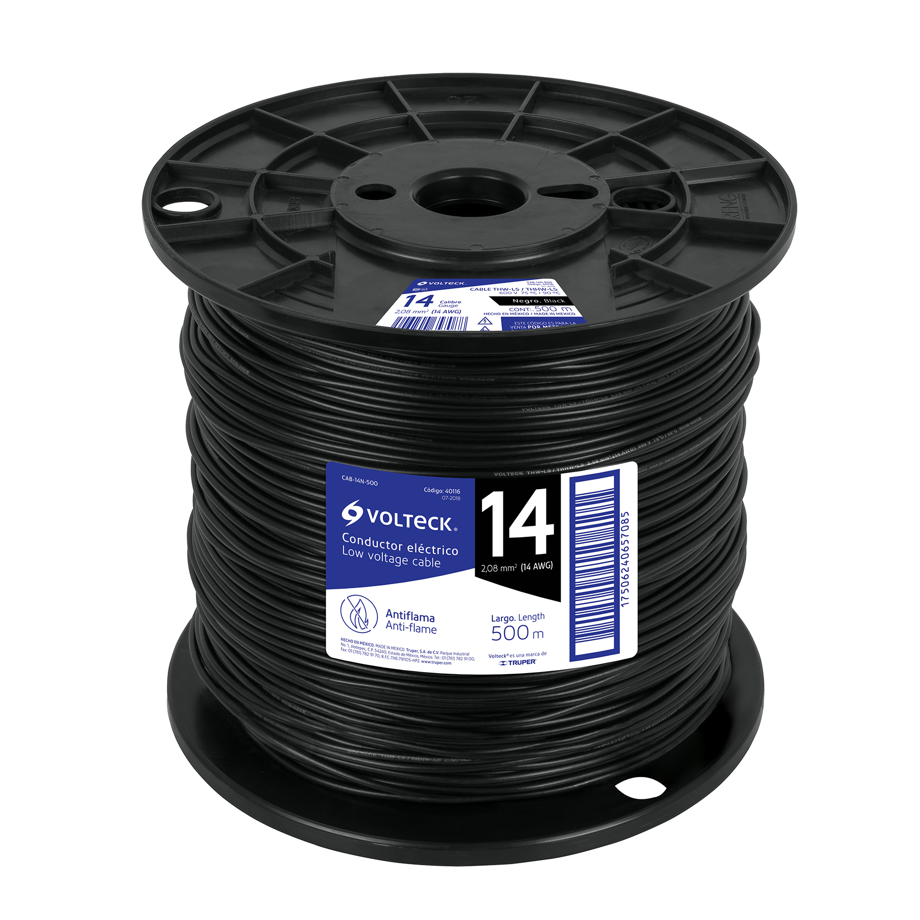 THHW-LS Electrical Cable - 14 AWG, Black, 100 Meter Roll