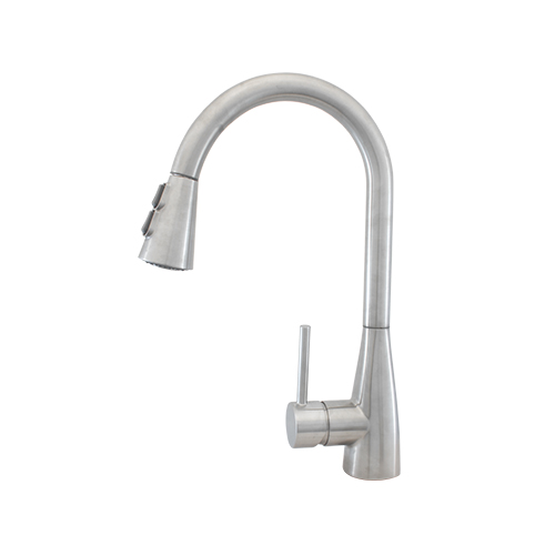 Llave monomando para fregadero con rociador retráctil