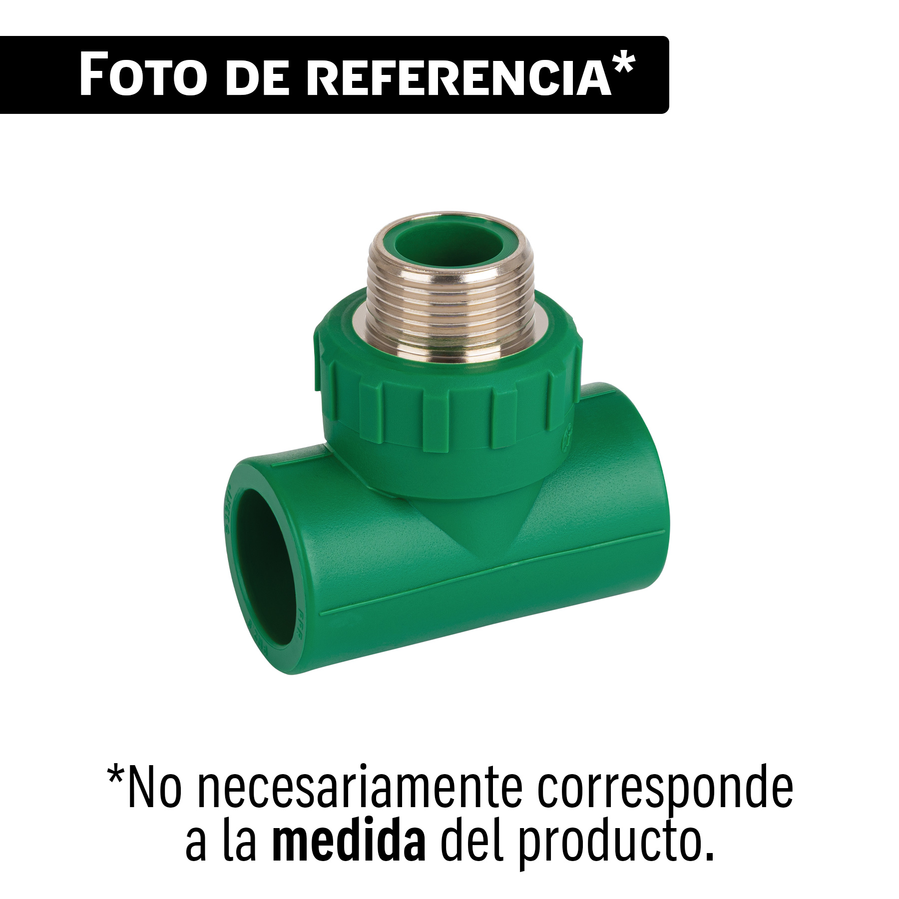 Tee macho de PPR 1' con inserto metálico, FOSET