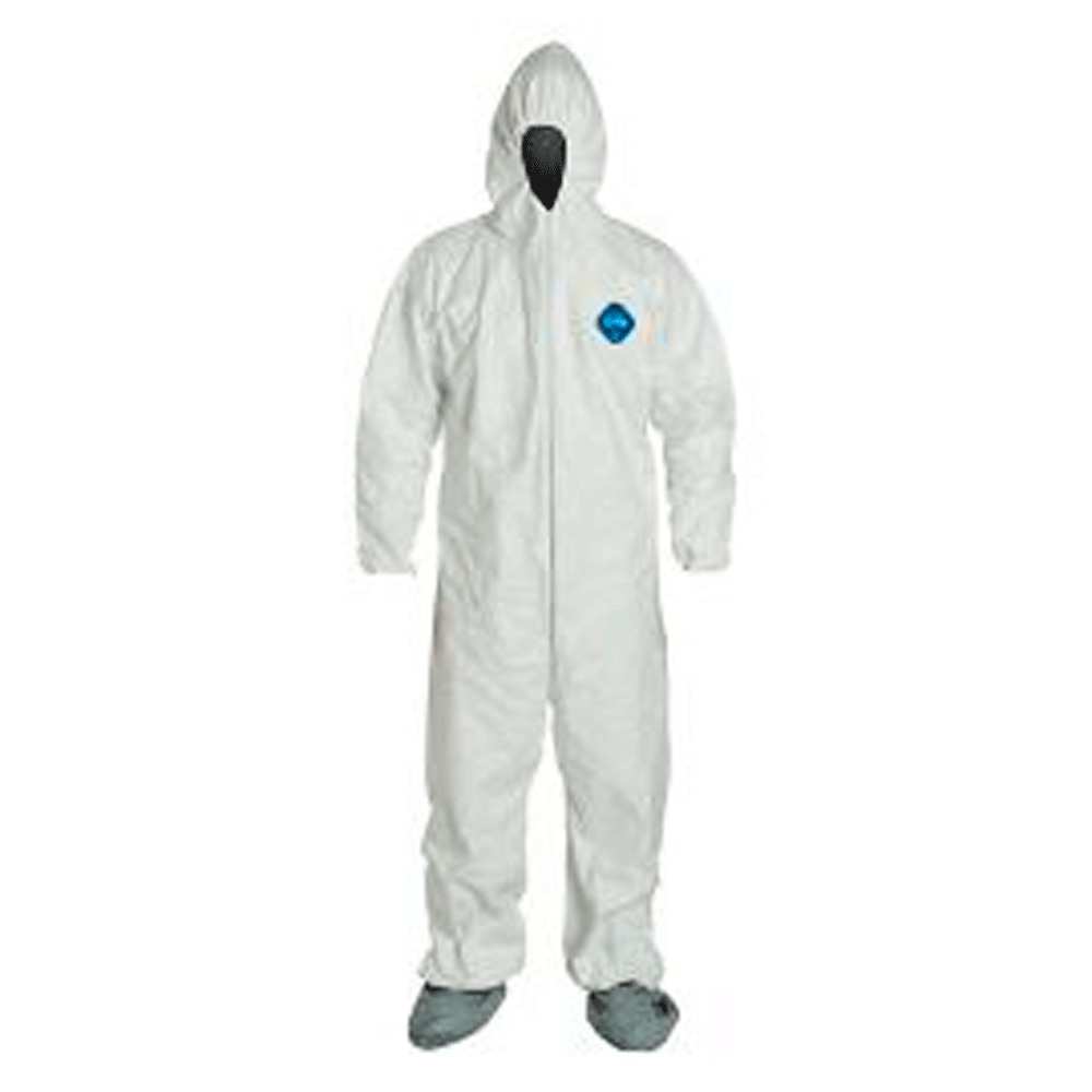Overol Tyvek 400® con Capucha y Calcetines Antideslizantes Ajustes Elásticos Color Blanco DuPont™ TY122S