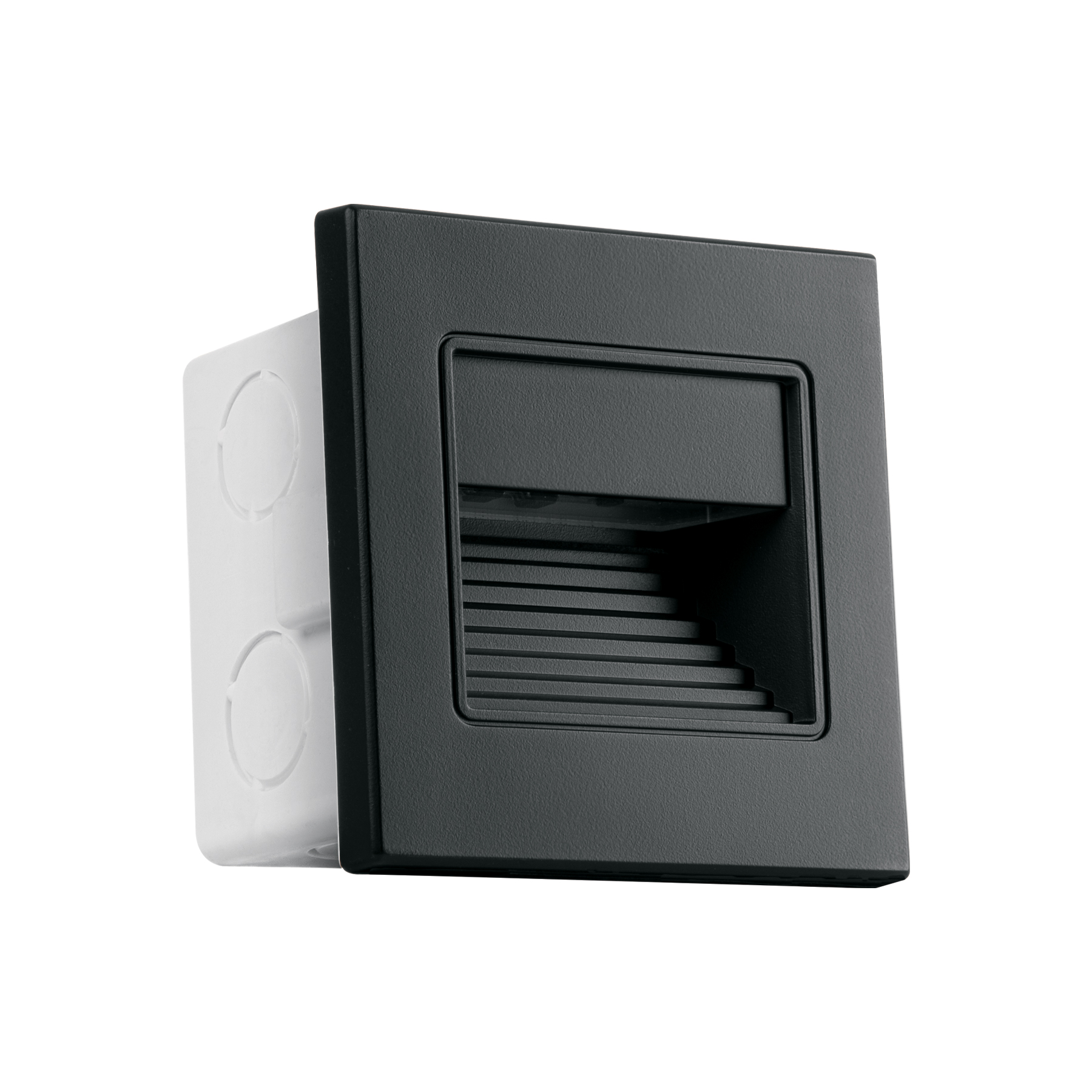 Luminario LED empotrable de cortesía 1 W, luz cálida, negro