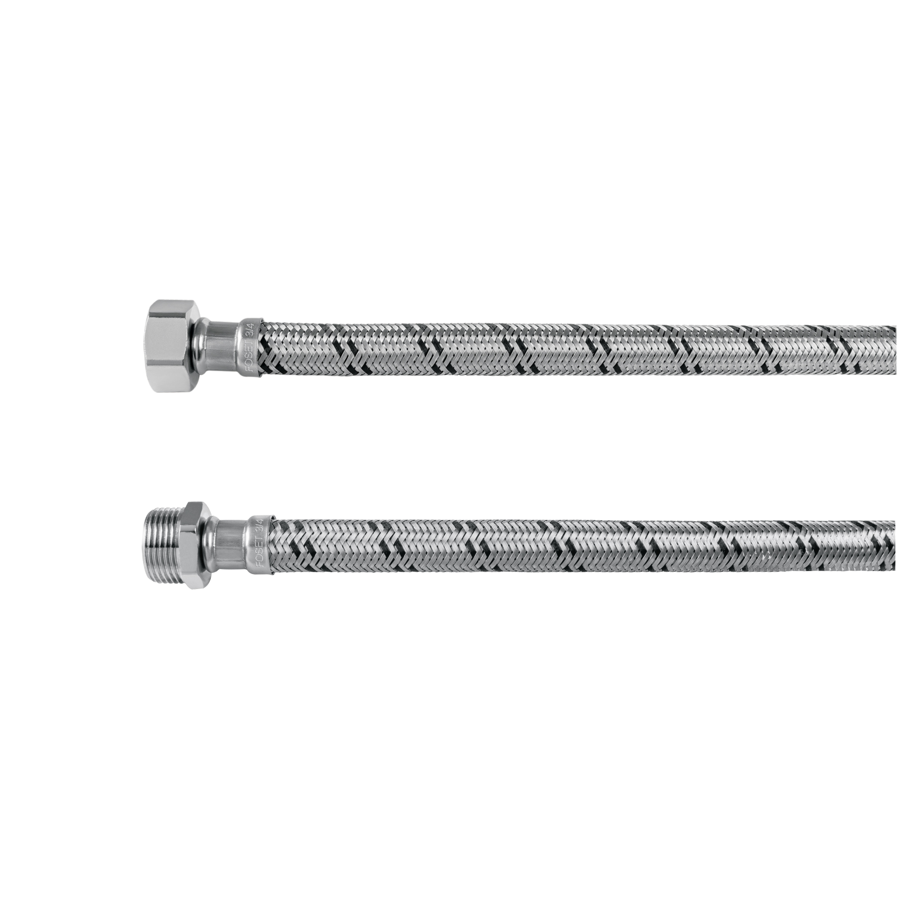 Manguera para boiler, acero inox. 3/4'H x 3/4'M, 80 cm