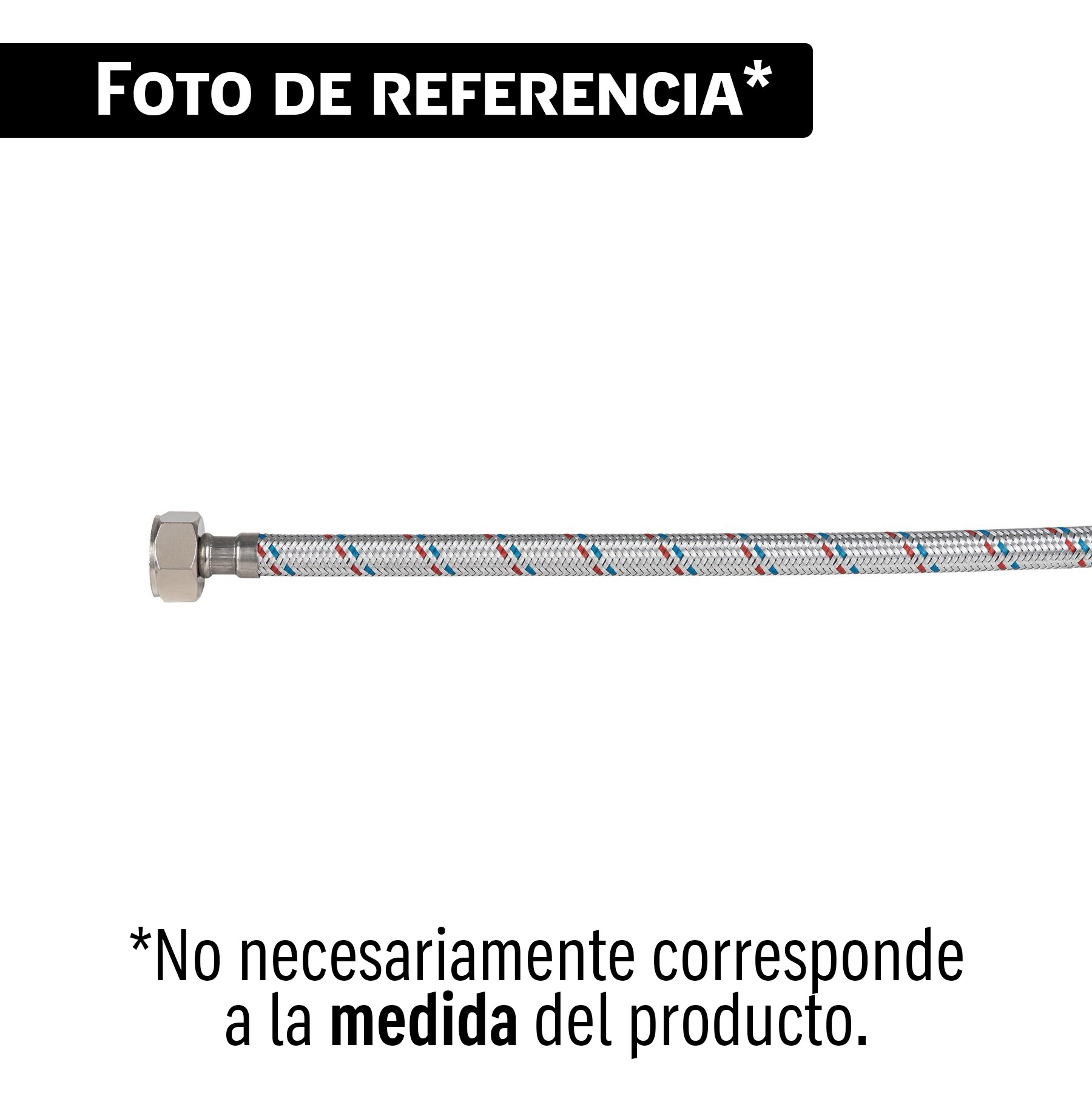 Manguera para WC de aluminio, 7/8 x 7/8', 35 cm, BASIC