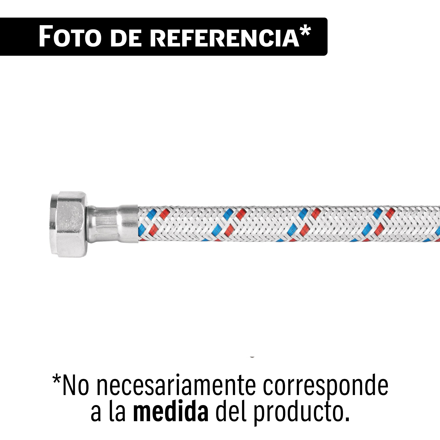 Manguera para WC de aluminio, 7/8 x 7/8', 50 cm, BASIC