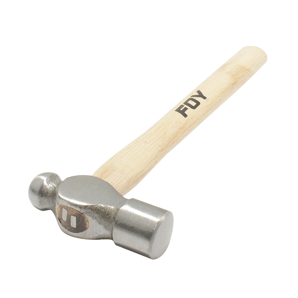 Martillo pulido de bola con mango de madera de 12", 8 oz Foy
