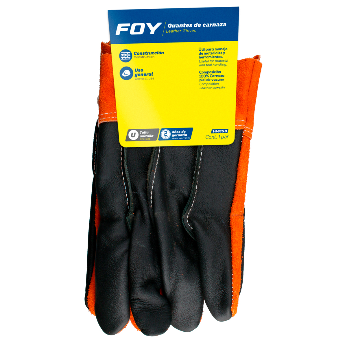 Guantes de carnaza puño corto unitalla Foy
