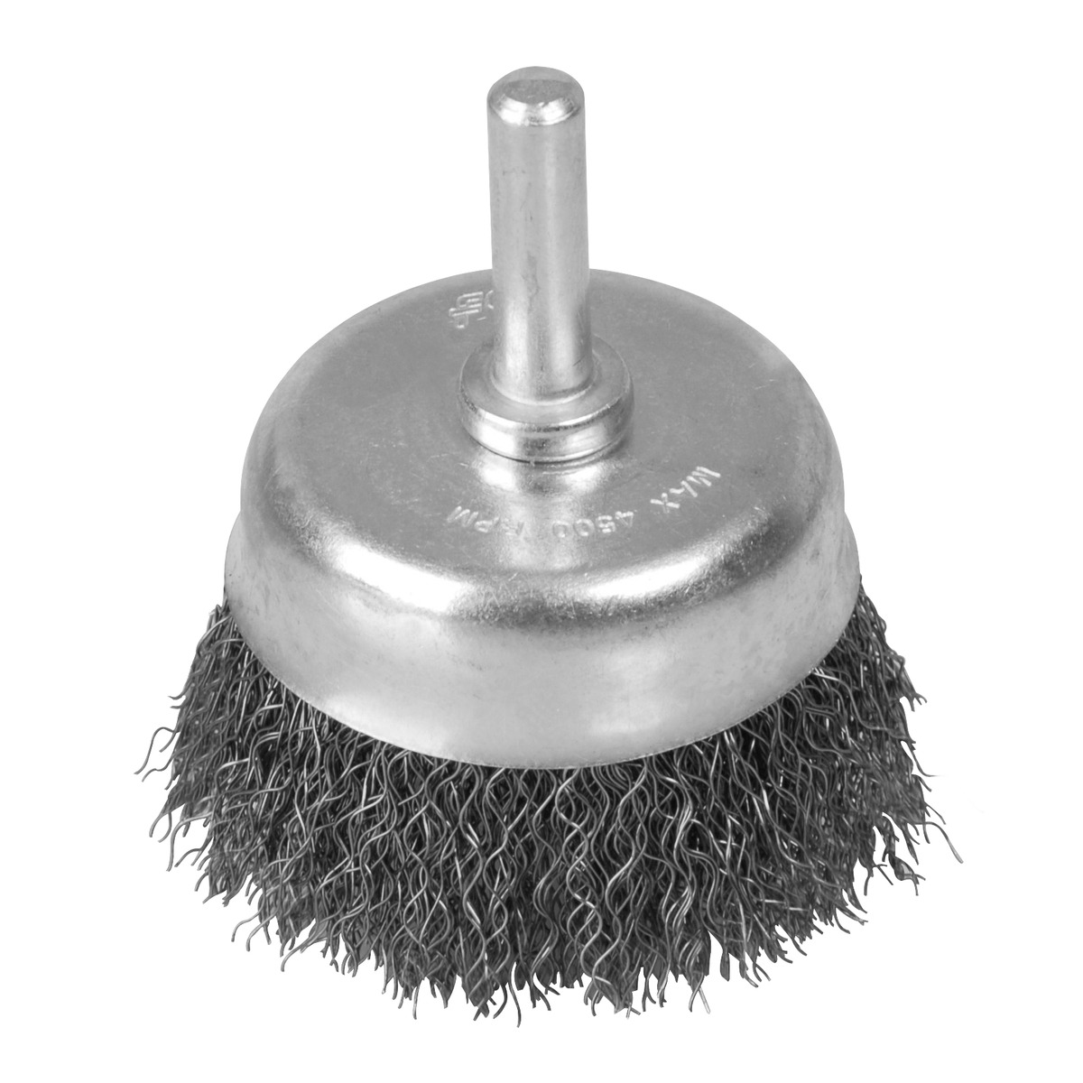 Carda copa ondulada alambre fino 2" x 0.17 mm con zanco 1/4" Foy