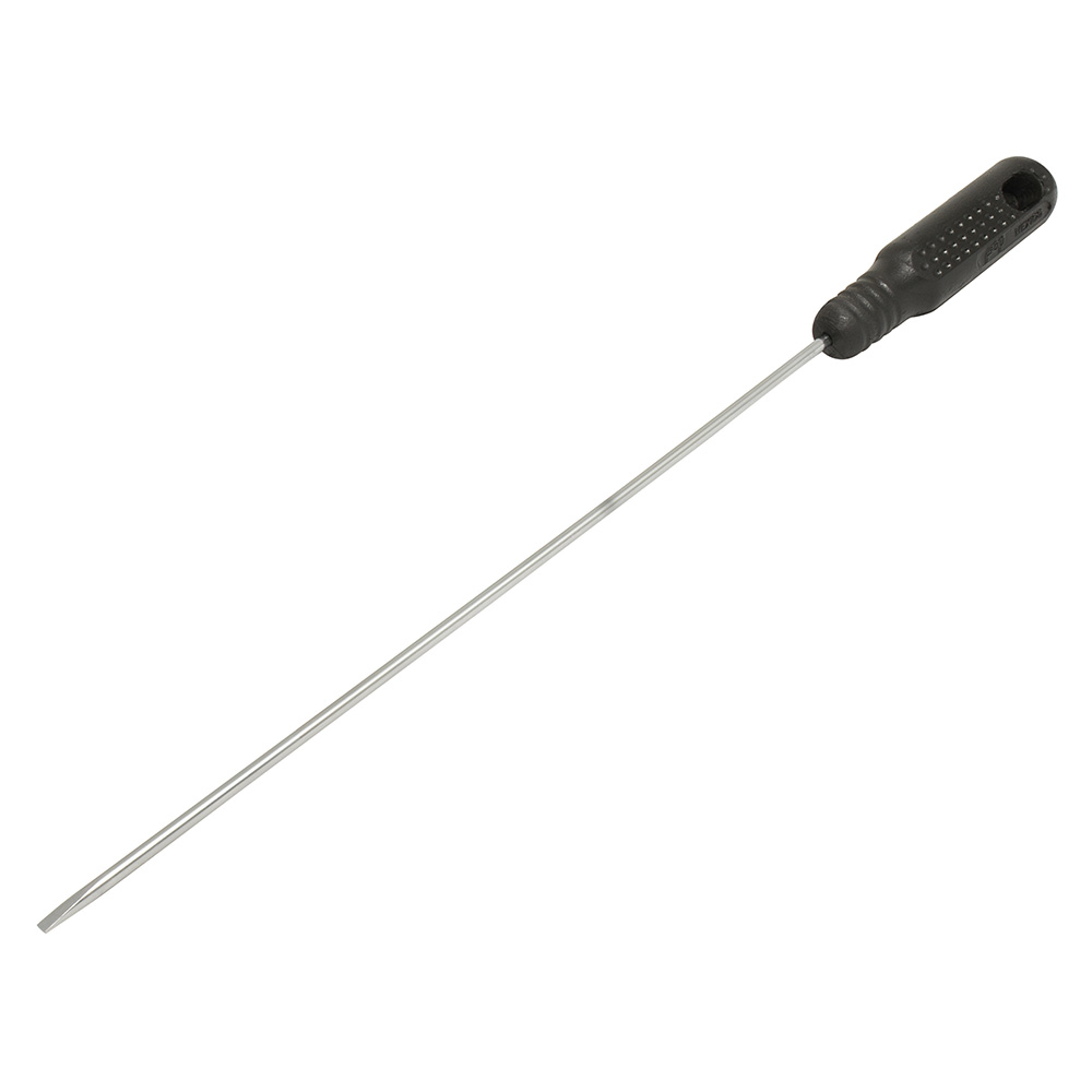 Destornillador con mango negro, punta cabinet barra redonda 1/8" x 2-1/2" Foy