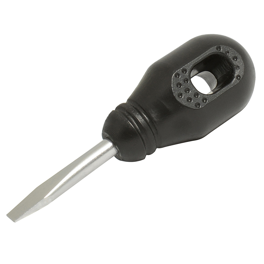 Destornillador con mango negro, tipo trompo punta plana 1/4" x 1-1/4" Foy