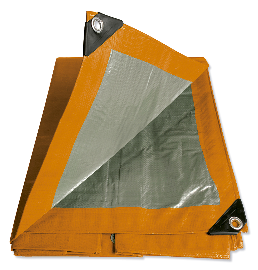 Lona de polietileno color naranja con fondo plata, 4.26 x 5.48 m Foy