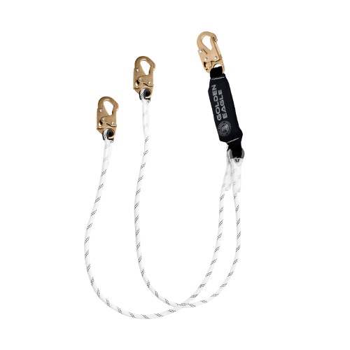 Eslinga Amortiguador de Impacto Cuerda con 3 Ganchos de Acero de 3/4" Blanco GOLDEN EAGLE SAWD18