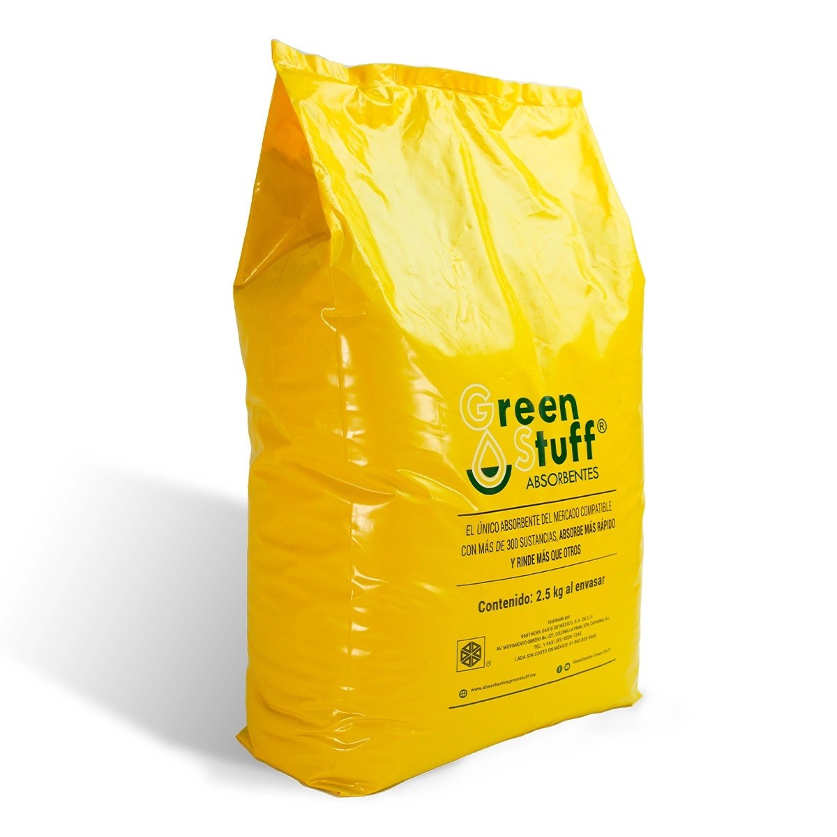Absorbente en Gránulos para Derrames Químicos Bolsa 2.5kg Green Stuff GMT001