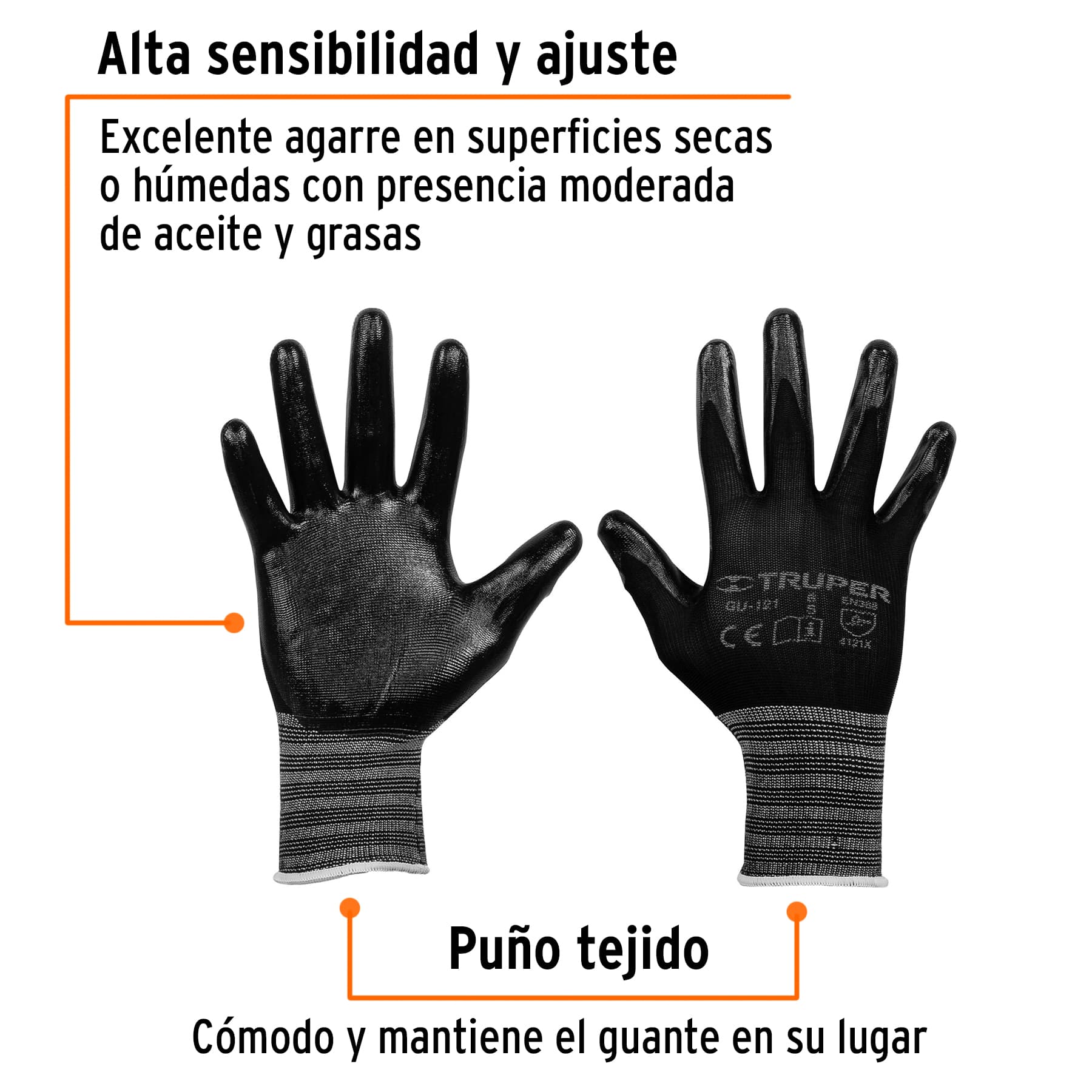 ANDANDA 12 pares de guantes de trabajo, tacto inteligente, ajuste elástico  cómodo 3D, guantes de trabajo recubiertos de nitrilo con agarre, guantes de