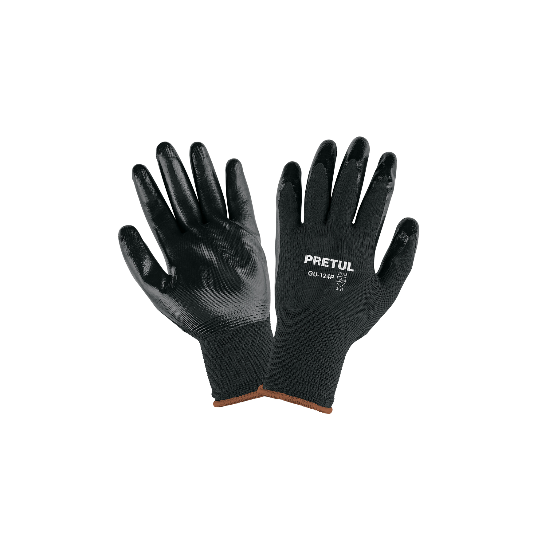 Guantes de nylon recubiertos de nitrilo, XG, Pretul