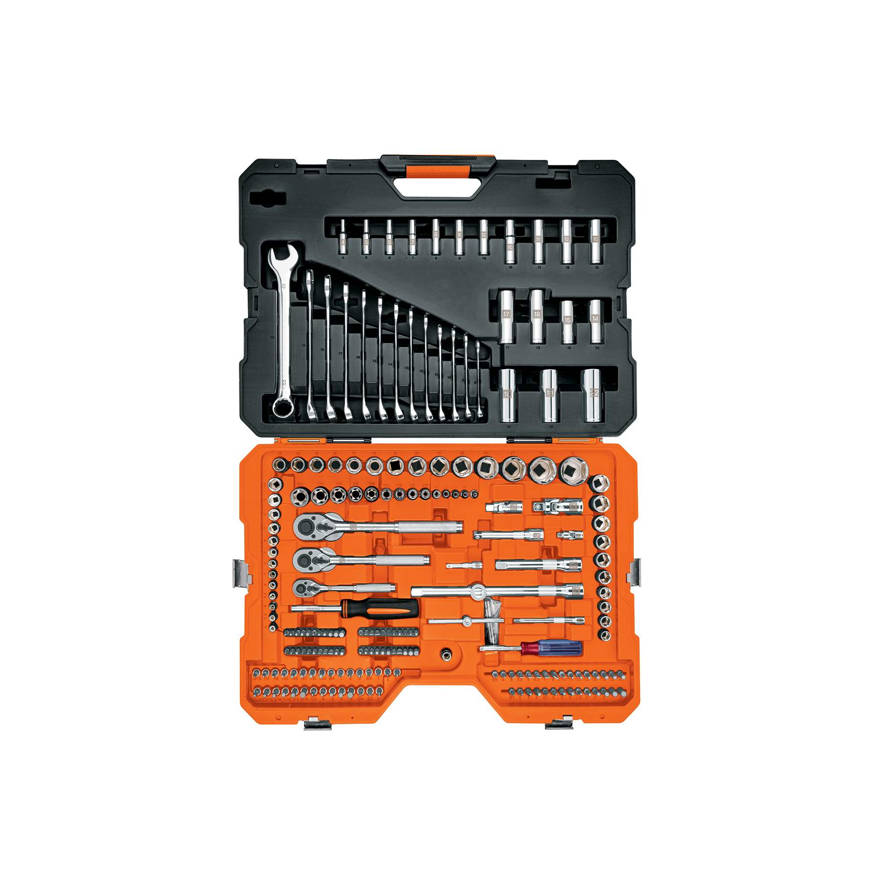 Truper Juego 210 herramientas 1/4', 3/8' y 1/2' std y mm p/mecánico