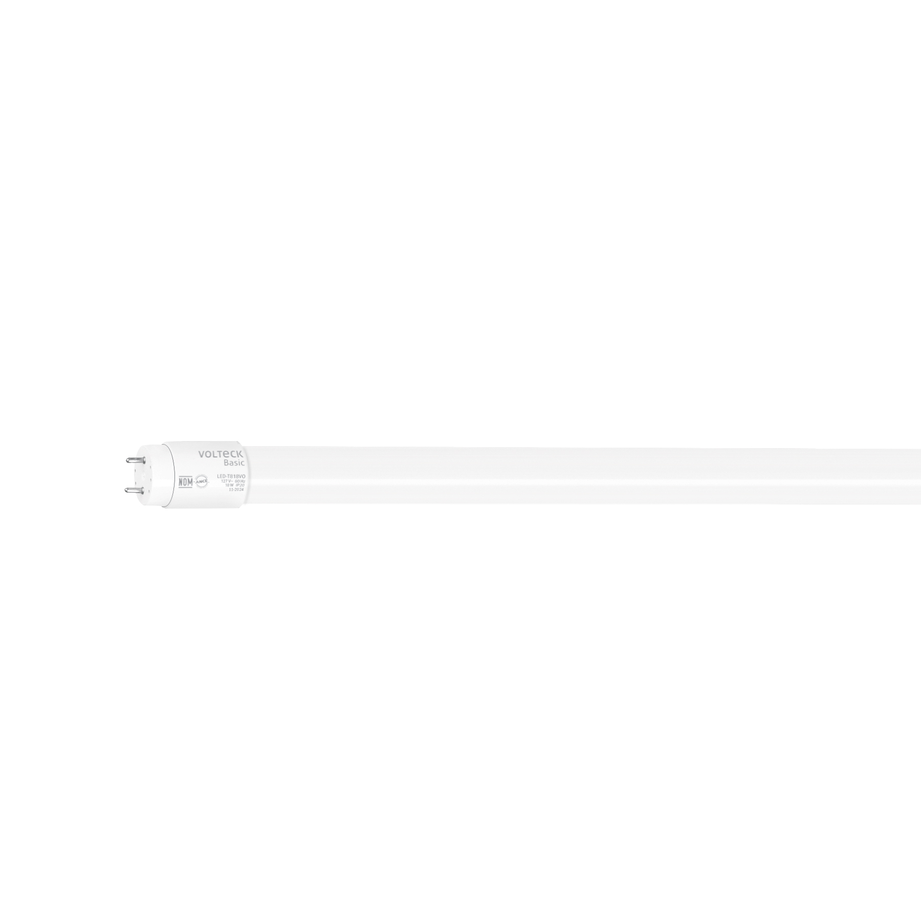 Tubo de LED T8 18 W base G13, vidrio opalino, VOLTECK BASIC