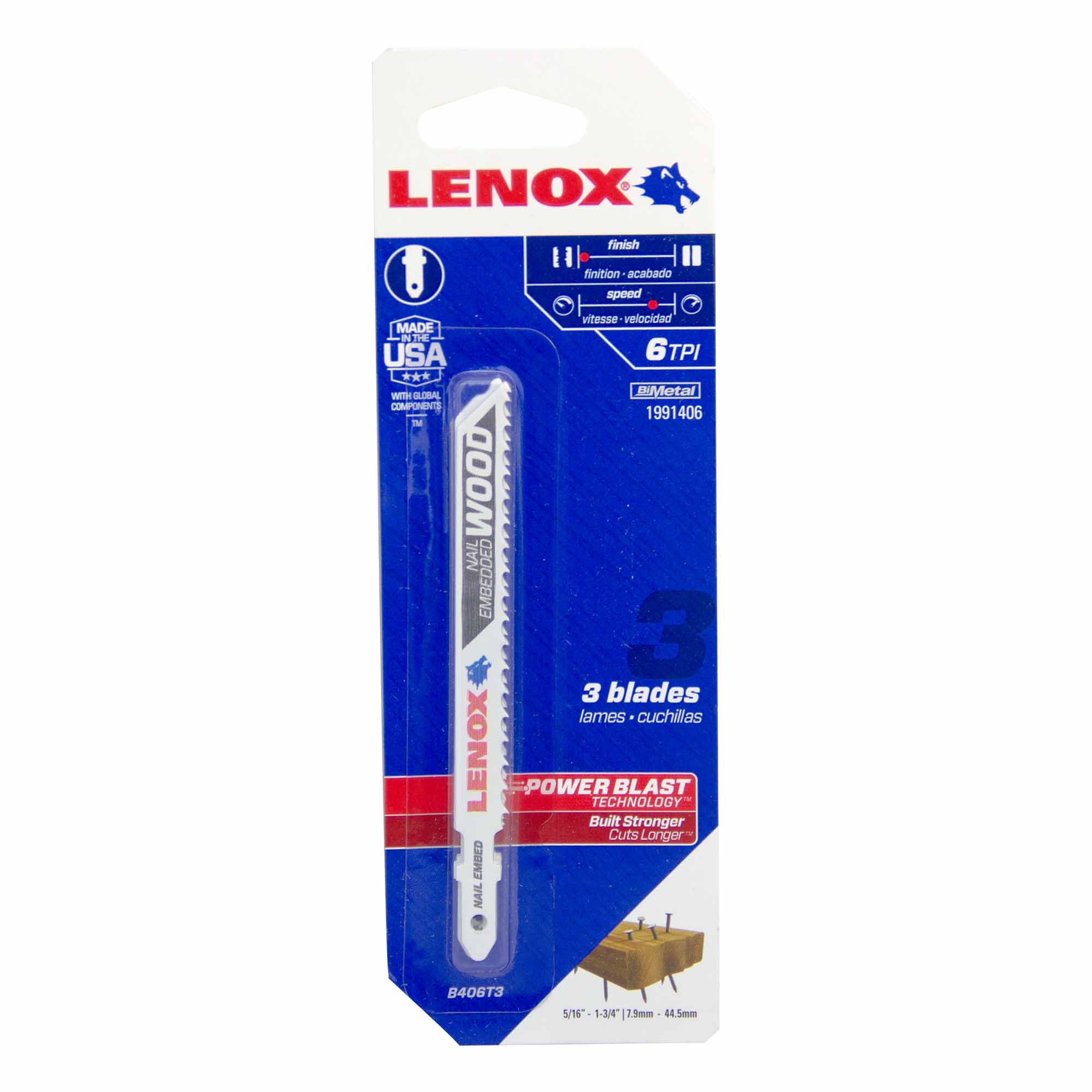 Hoja para Sierra Bimetálica 406S de 4 x 3/8 x .050 Pulgadas (6) Zanco 3 Piezas
