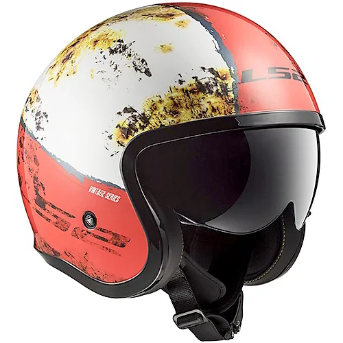 CASCO ABIERTO LS2 SPITFIRE RUST M ROJ/BCO OF599