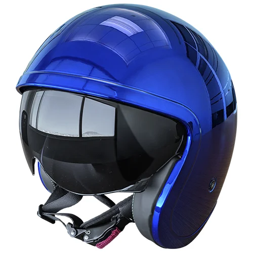 CASCO ABIERTO LS2 SPITFIRE SOLID L AZUL/CROMO OF599