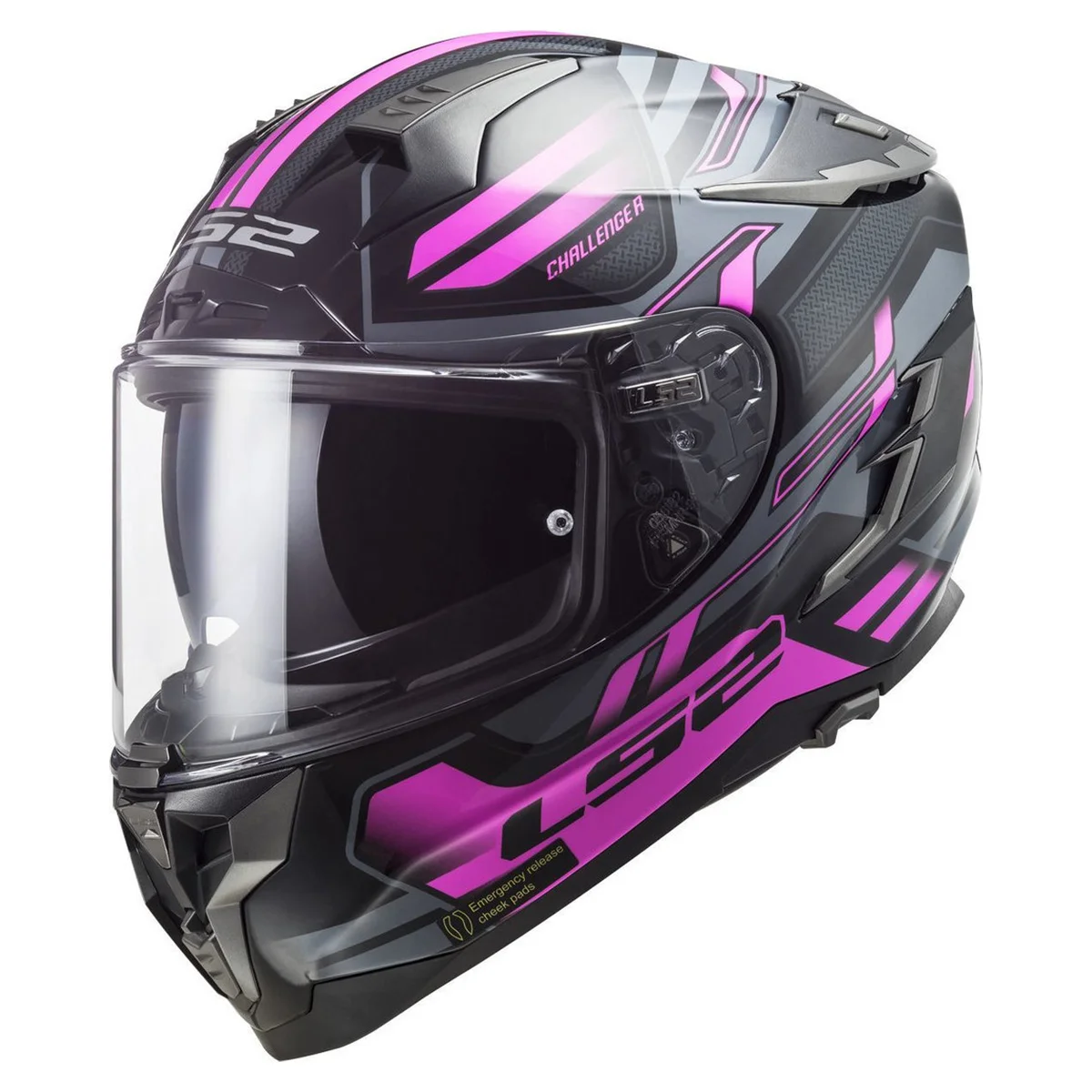 CASCO CERRADO LS2 CHALLENGER SPIN XS TIT/ROS FLUO FF327