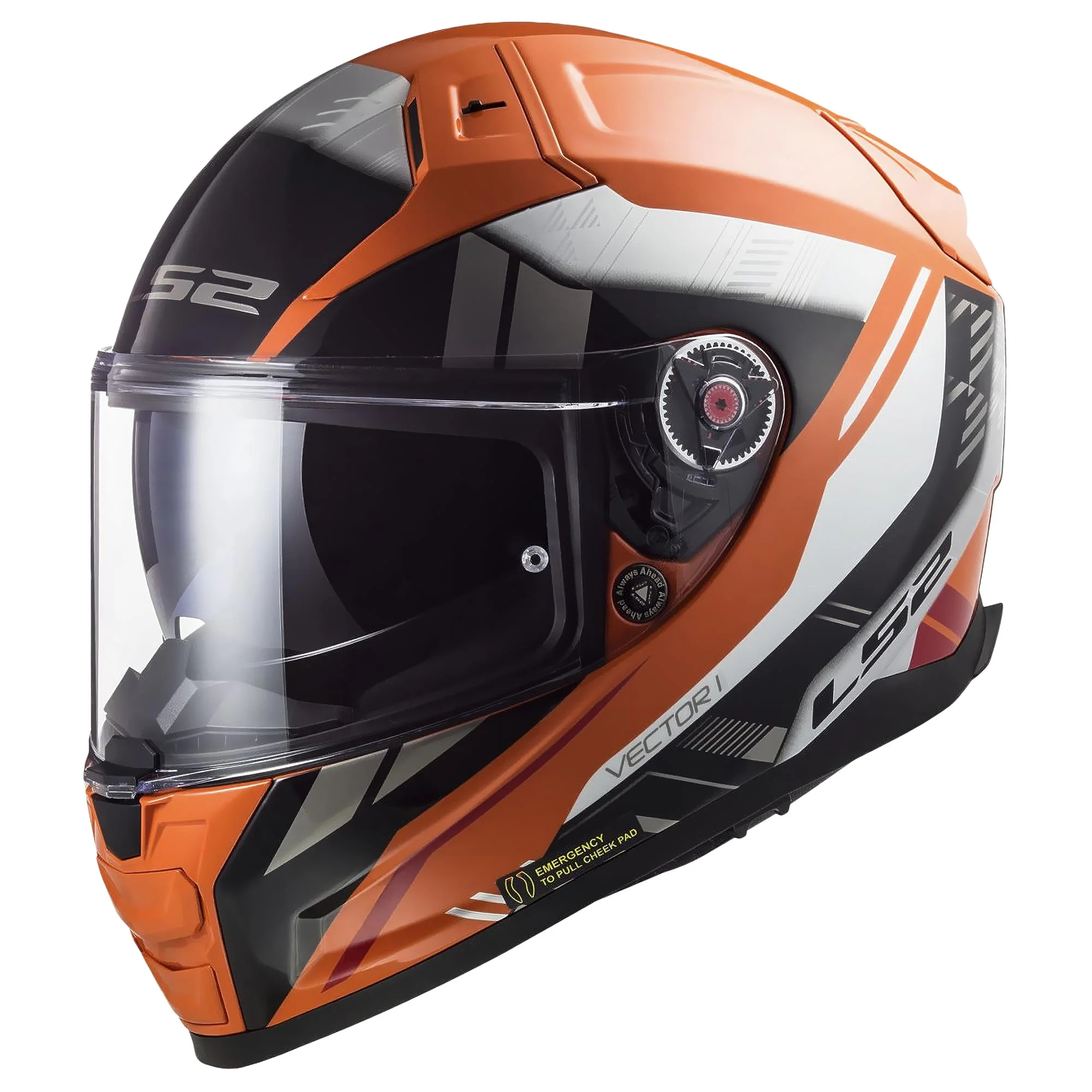 CASCO CERRADO LS2 VECTOR II STYLUS S NJA FLUO/NGO FF811